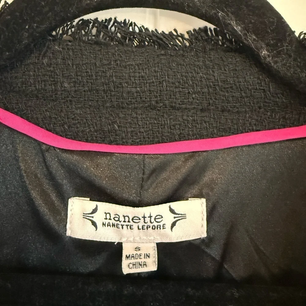 NWT ADORABLE Nanette Lepore black sequin blazer jacket women's S